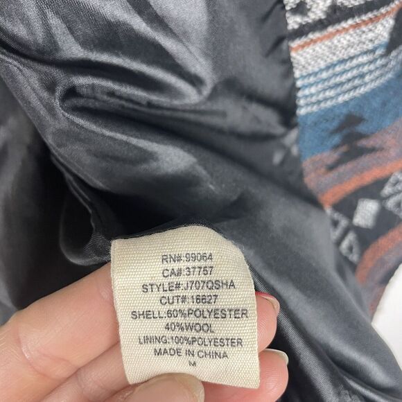 Billabong Aztec Print Collar Shadow Jacket Black Multi Wool Blend Womens… - Picture 9 of 10